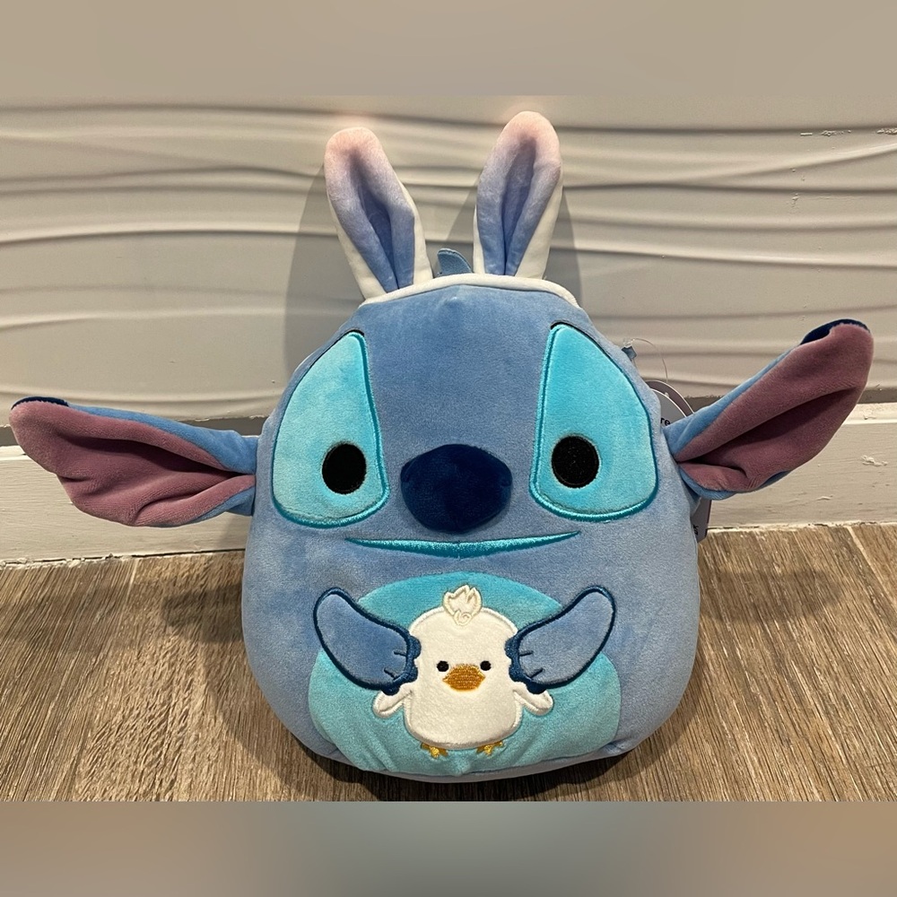NWT 2024 Easter/ Spring 8” Stitch with White Peep Chicken Disney Squishmallow